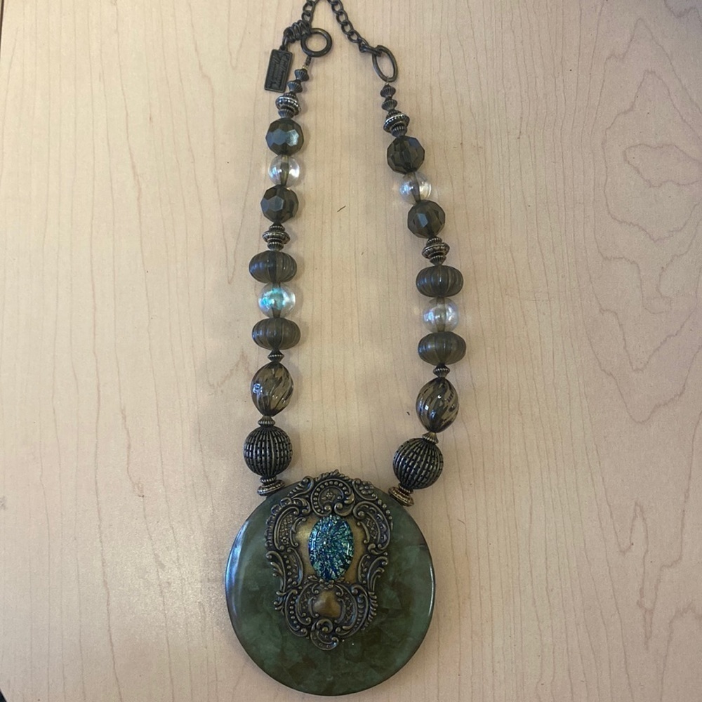 Anthony Alexander Statement Boutique Necklace Gre… - image 1
